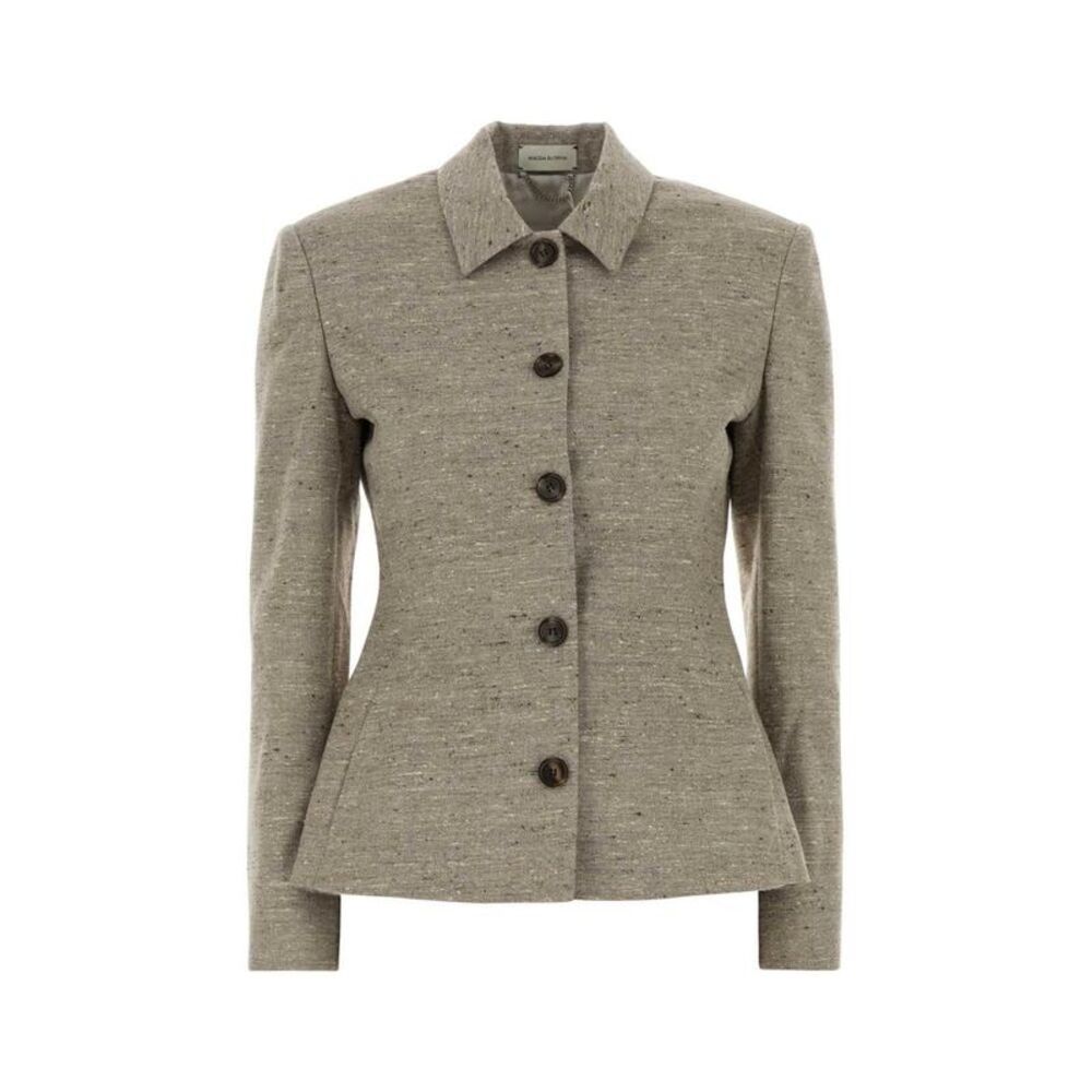 MAGDA BUTRYM Single-Breasted Textured Blazer Women GREY Coats & Jackets
